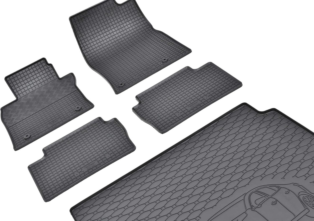 Passgenaue Kofferraumwanne und Gummifussmatten geeignet für Mazda 3 Limousine ab 2019