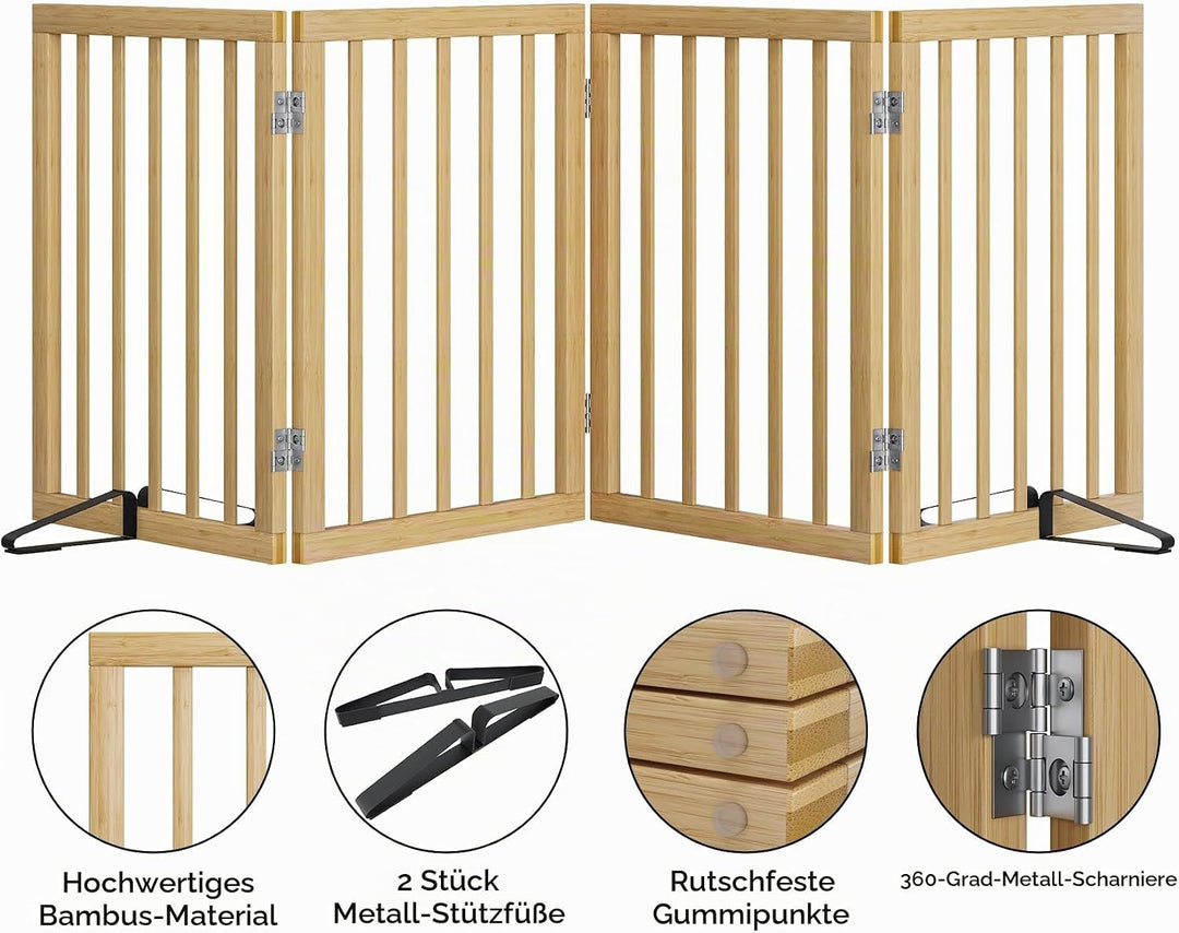 Freistehendes Hundegitter, Faltbares Hundebarriere für Tür,Treppen,Flur,Küche &amp; Schlafzimmer, Freist