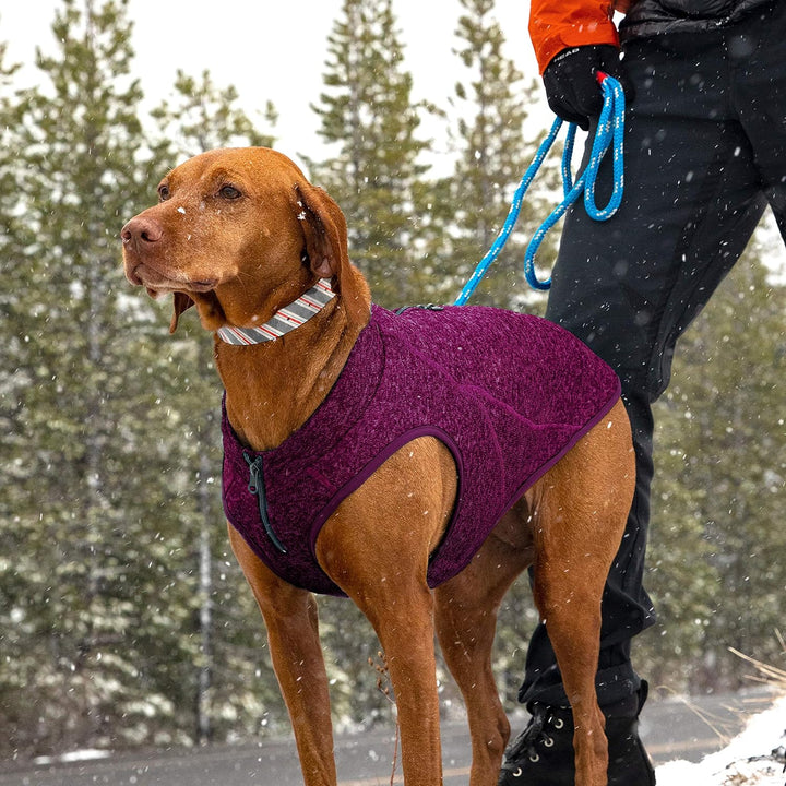 Kurgo Core Hunde-Pullover, Leichtes Fleece, Mit 2-Wege-Reissverschluss, Mit Hundegeschirr kompatibel