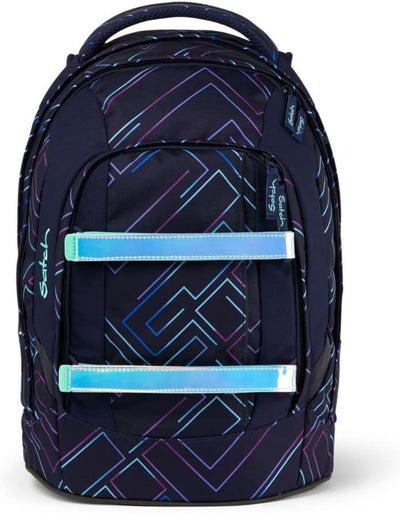 satch Pack Schulrucksack Set 3tlg. mit Schlamperbox und Sportbeutel Purple Laser, Purple Laser