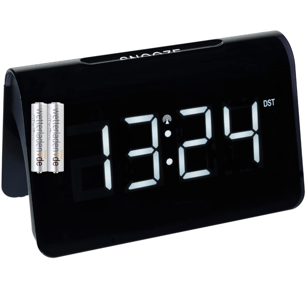 TFA Dostmann ICON Digitaler Funk-Wecker (Ziffern Weiss, mit Batterien), Ziffern weiss, mit Batterien