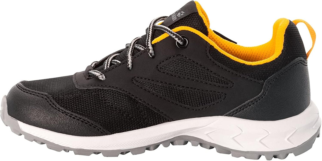 Jack Wolfskin Unisex Kinder Woodland Texapore Low K Walking-Schuh, 30 EU Black Burly Yellow