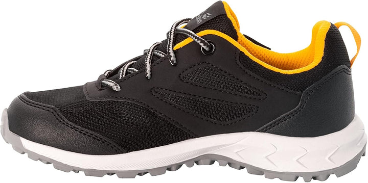 Jack Wolfskin Unisex Kinder Woodland Texapore Low K Walking-Schuh, 30 EU Black Burly Yellow
