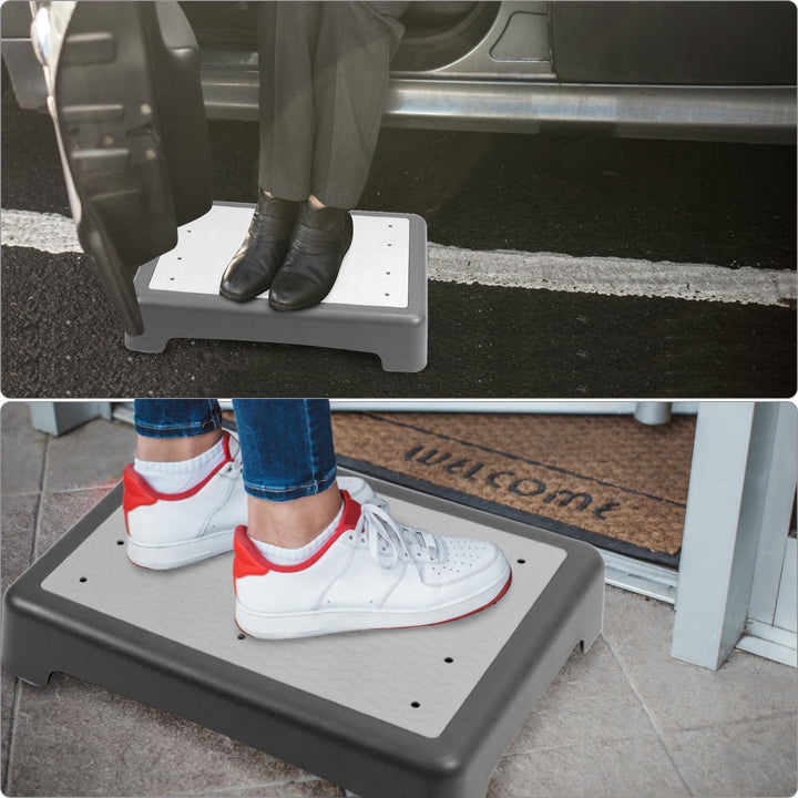QWORK® rutschfest Halbstufe 9cm - Tragbare Steighilfe & Einstiegshilfe Tritthocker bis 220 kg Belast