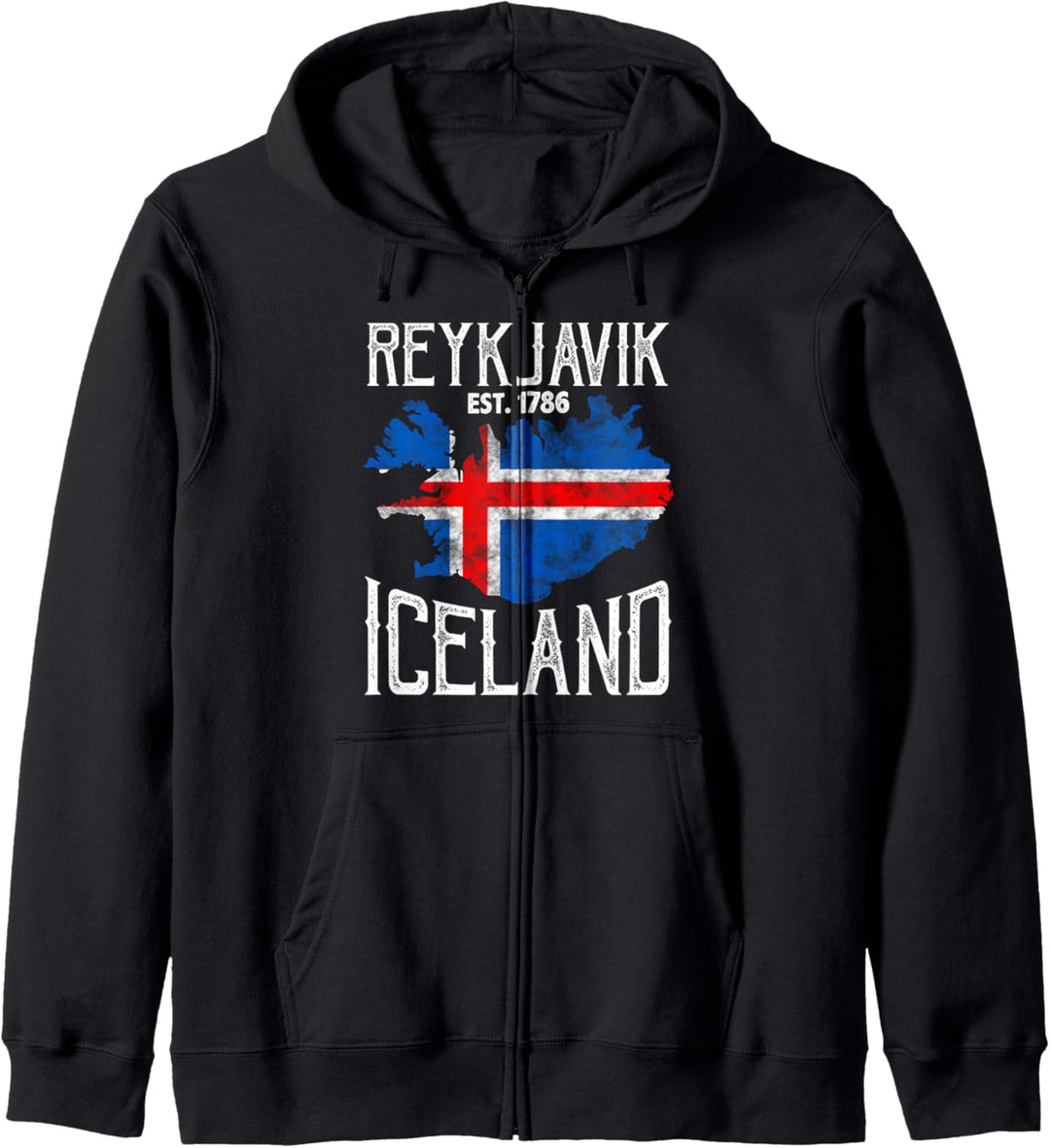 Vintages Reykjavik Island Flaggen-Geschenk Kapuzenjacke