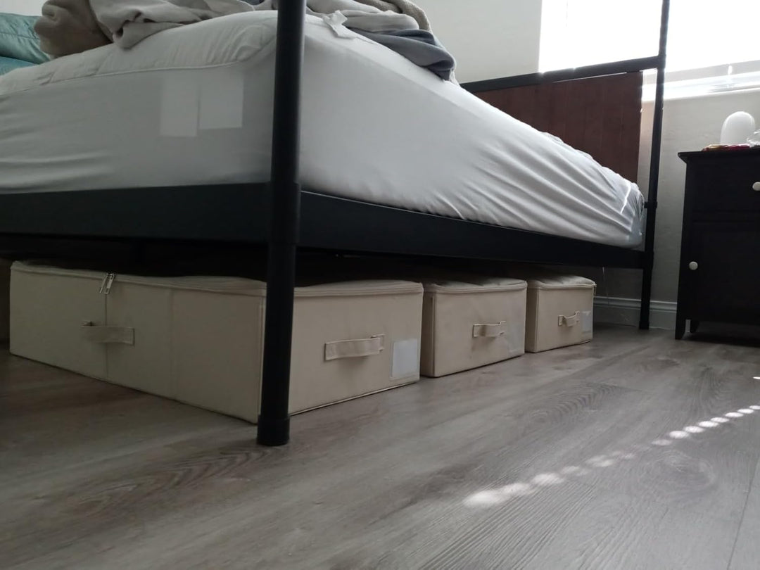 2er-Pack, faltbare Unterbett-Aufbewahrungsboxen mit Reissverschlussabdeckung, Aufbewahrungsbehälter