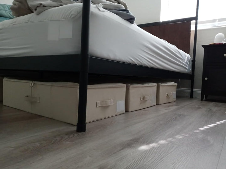 2er-Pack, faltbare Unterbett-Aufbewahrungsboxen mit Reissverschlussabdeckung, Aufbewahrungsbehälter