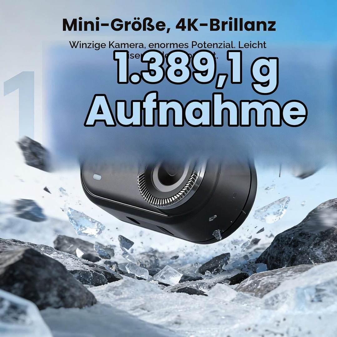 4K 30FPS Action Cam, 64GB POV-Kamera, 10m wasserdicht Bodycam – Mini Helmkamera für Motorrad &amp; Fahrr