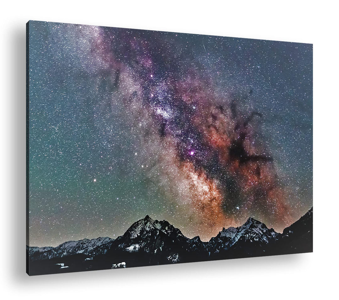 Hoch über den Bergen Format:90x60 cm als Leinwandbild, Motiv fertig gerahmt auf Echtholzrahmen, Hoch
