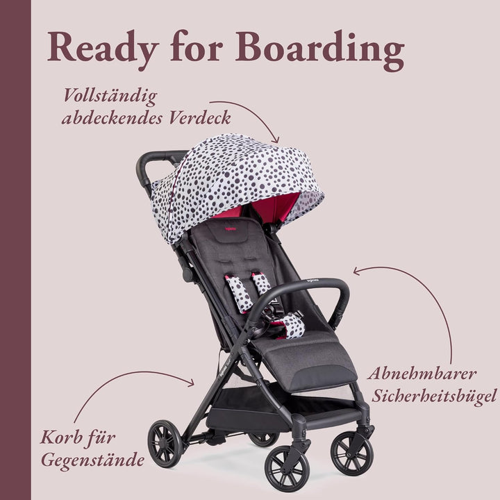 Inglesina Quid² Polka Dots White Kinderwagen, leicht, bis 22 kg, kompakt und leicht, ideal für Flugz