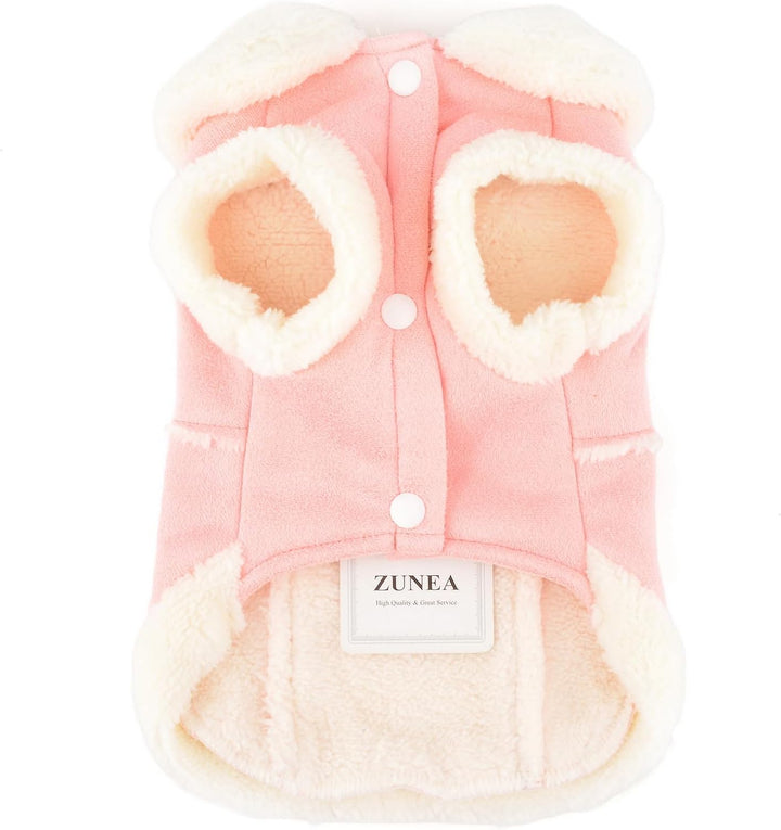 Zunea Wintermäntel für kleine Hunde, Katzen, Fleecejacke für Hunde, D-Ring Mantel, niedliche Welpen-