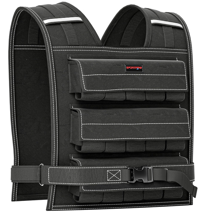 SPORTNOW Gewichtsweste 15/20KG verstellbare Trainingsweste mit herausnehmenbar Gewichten Reflektiere