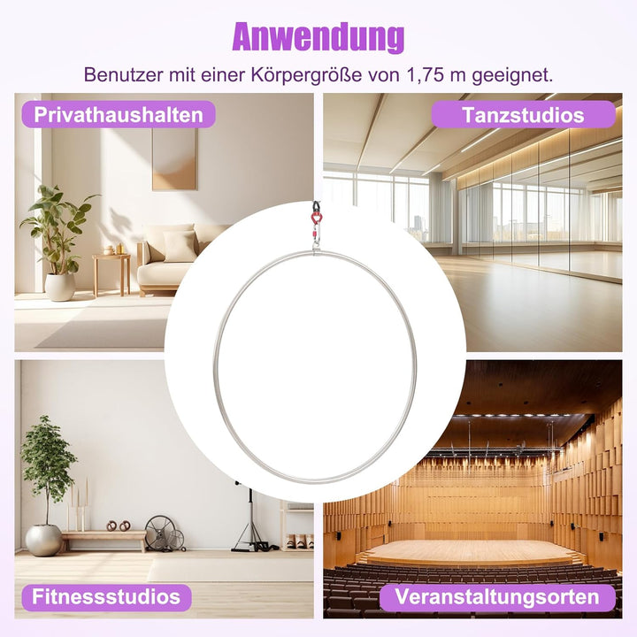 Aerial Hoop Set Aerial Yoga Hoop Edelstahl Single Point Aerial Ring Equipment Aerial Dance Zirkusrin
