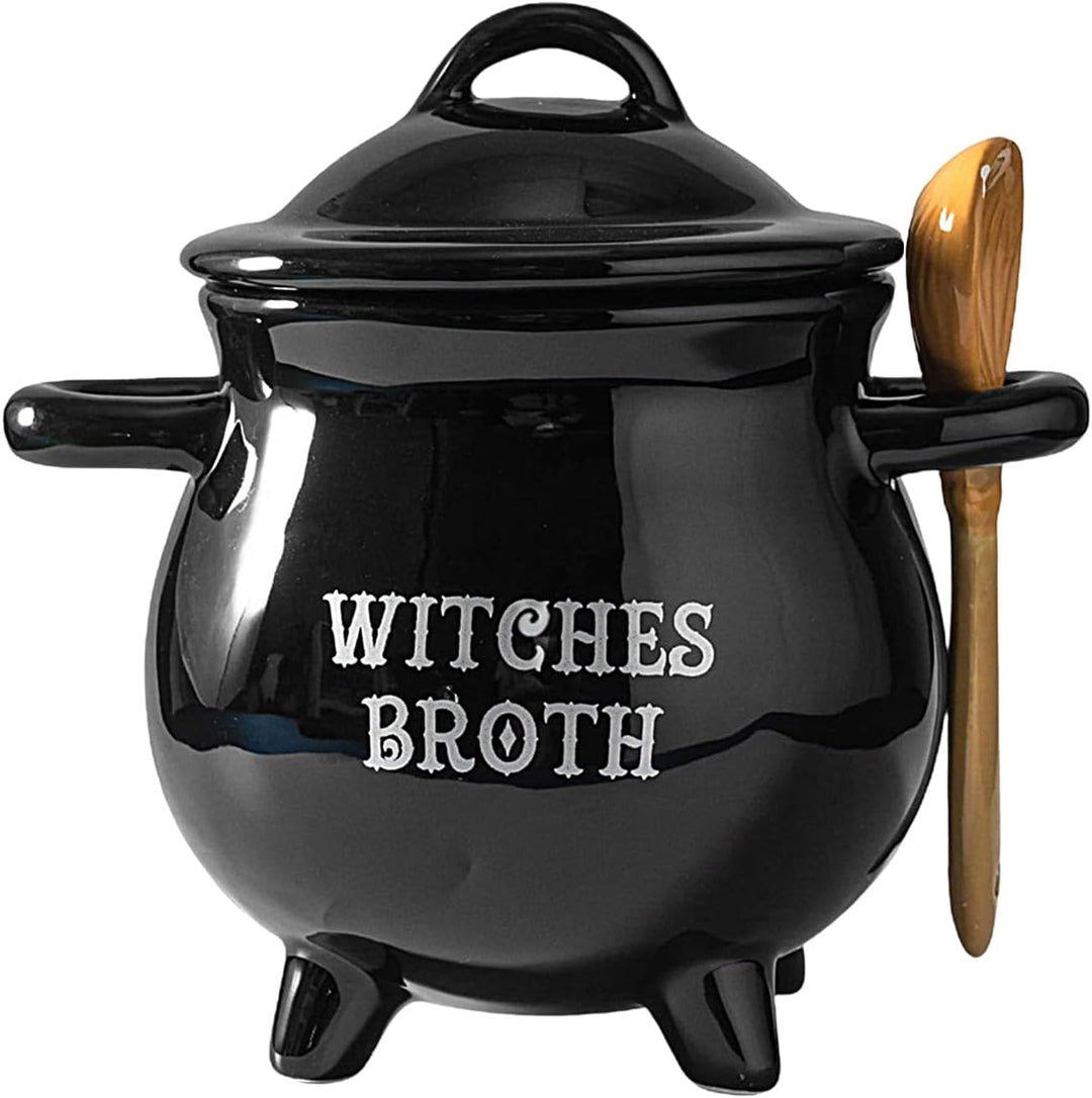 Hexenkessel Keramik - 650 ML Halloween-Kessel Aus Keramik, Schwarz, Ohne Deckel, Ideal Für Teepartys