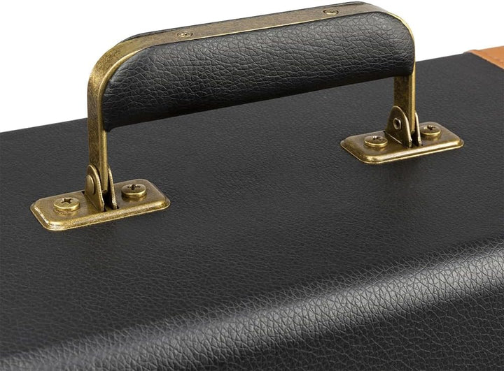 Audizio RC37 - Robuster Plattenkoffer für Schallplatten Aufbewahrung, Für 30+ LPs, Vinyl Case mit Fl