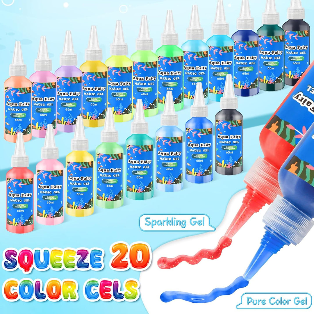 MOMSIV Aqua Gelz Set, Magisches DIY 3D Wassergel-Spielzeug Geschenk ab 4 5 6 7 Jahre Mädchen, Kreati