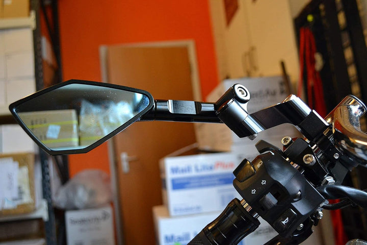 Motorrad Spiegel Verlängerungen M10 Gewinde Mit Rechts Rückwärtsgang Rotation 6cm Lang - Paar