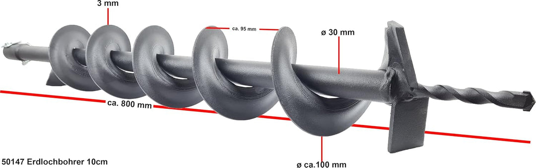 Berger &amp; Schröter 50147 Erdlochbohrer 75 cm 100 mm