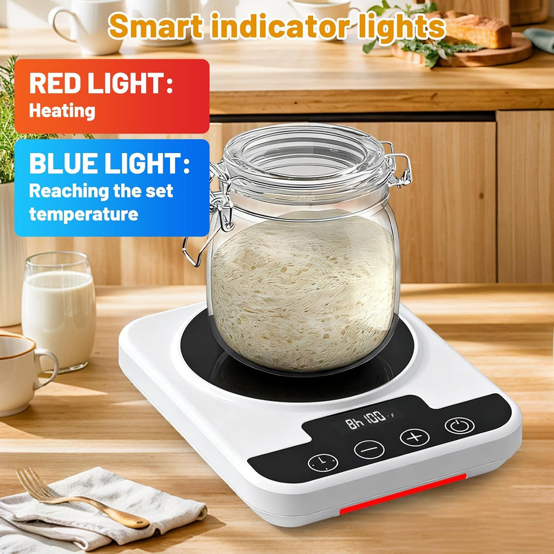 Sauerteigstarterwärmer mit Präzisions-Thermostat (21-38°C) & 12h Timer - Automatische Ein-/Ausschalt