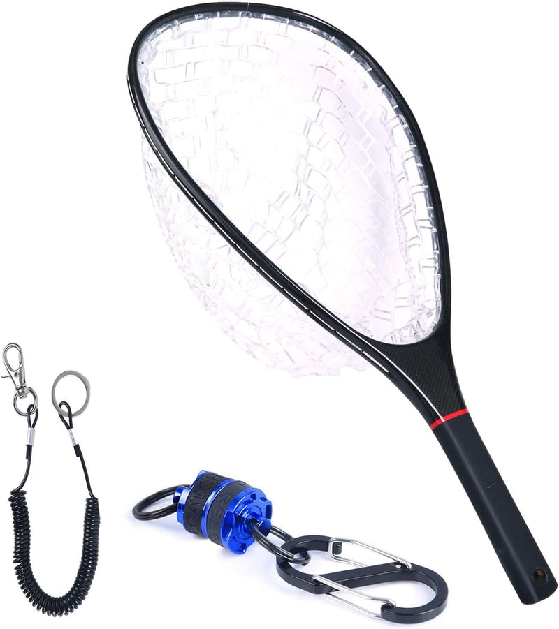 sprinton MAXIMUMCATCH Fischen Kescher Holzrahmen mit Gummi/Nylon Netz Fliegenfischen Landing Net FL-