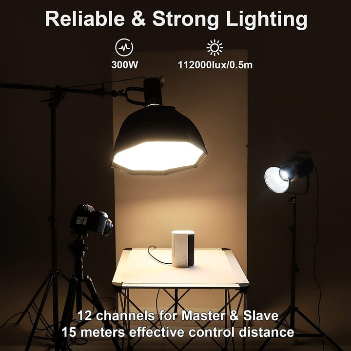 GVM 300W LED Videoleuchte mit Softbox, CRI97 dimmbare 2700K-7500K LED Studiolicht, LED Fotografie Da