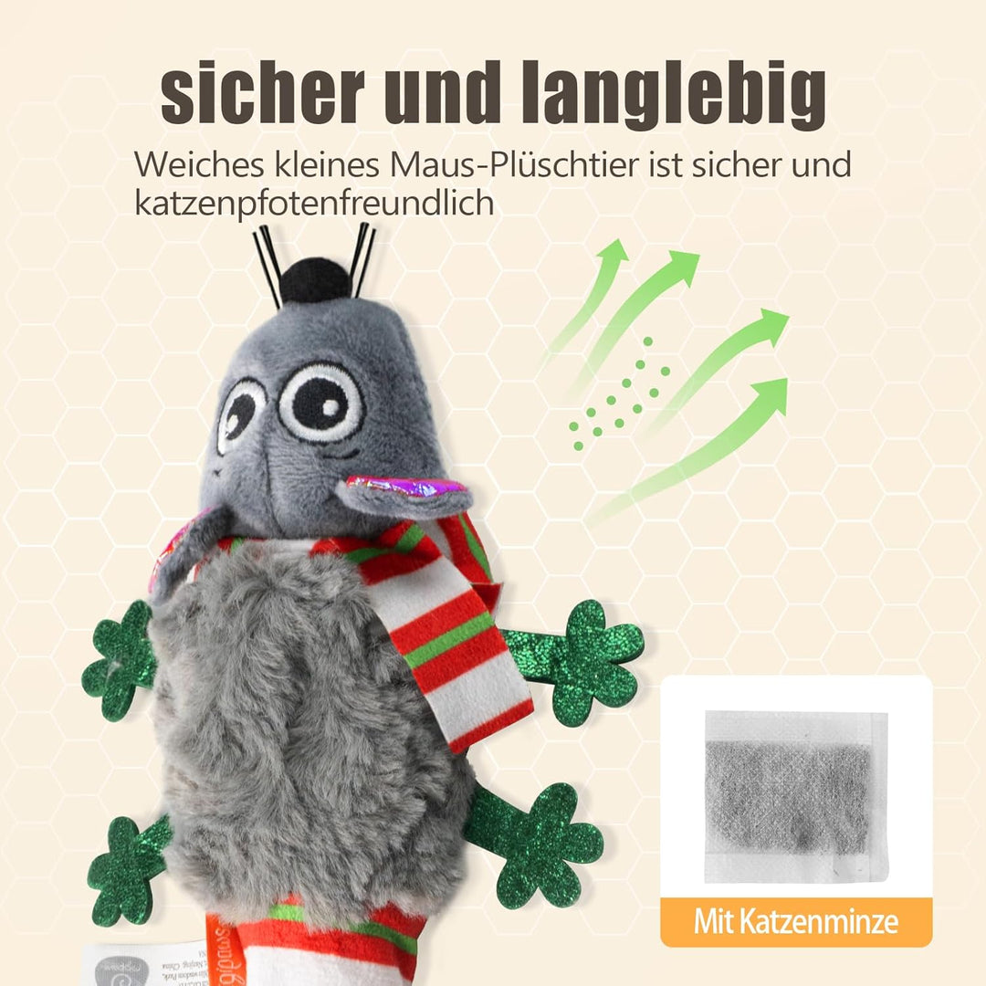 Migipaws Katzenspielzeug,elektrisch Maus-Spielzeug,berührungsaktiviertes Spielzeug mit wedelndem Sch
