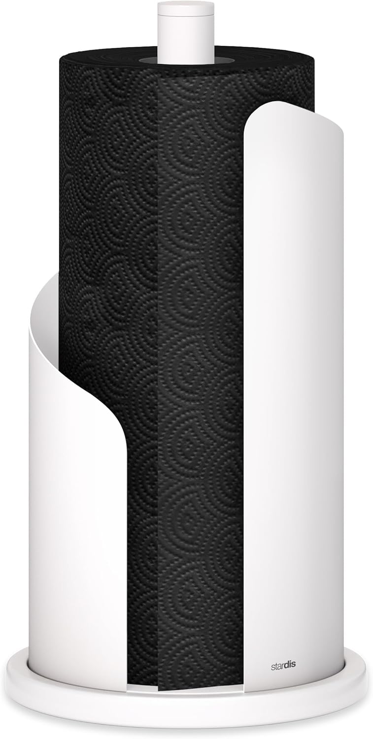 stardis Design Küchenrollenhalter Edelstahl matt H 30 Ø15 cm Rollenhalter Papierrollenhalter für Küc