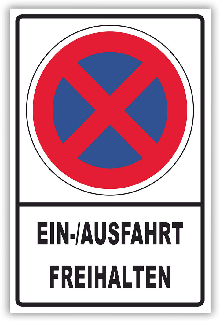 SCHILDER HIMMEL anpassbares Ausfahrt Einfahrt freihalten Schild 59x42cm Alu-Verbund mit Schrauben, N