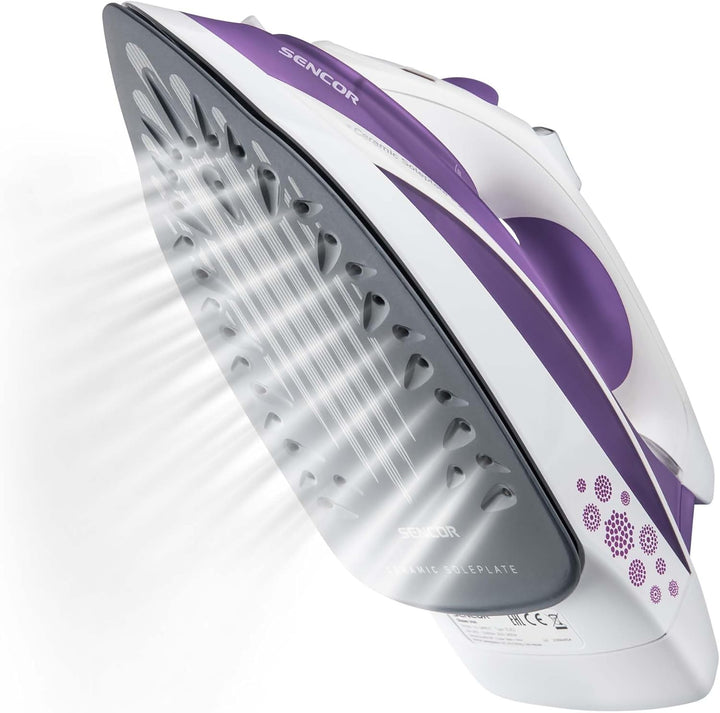 SENCOR SSI 8441VT Dampfbügeleisen (2200 Watt, Bügelunterlage aus Keramik) lila Violett, Violett