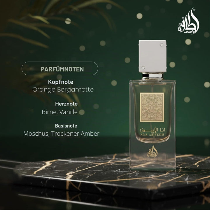 Lattafa Perfumes Ana Abiyedh Eau de Parfum, Spray, Vanille, Safran, 60 ml my perfumes Vanille 60 ml
