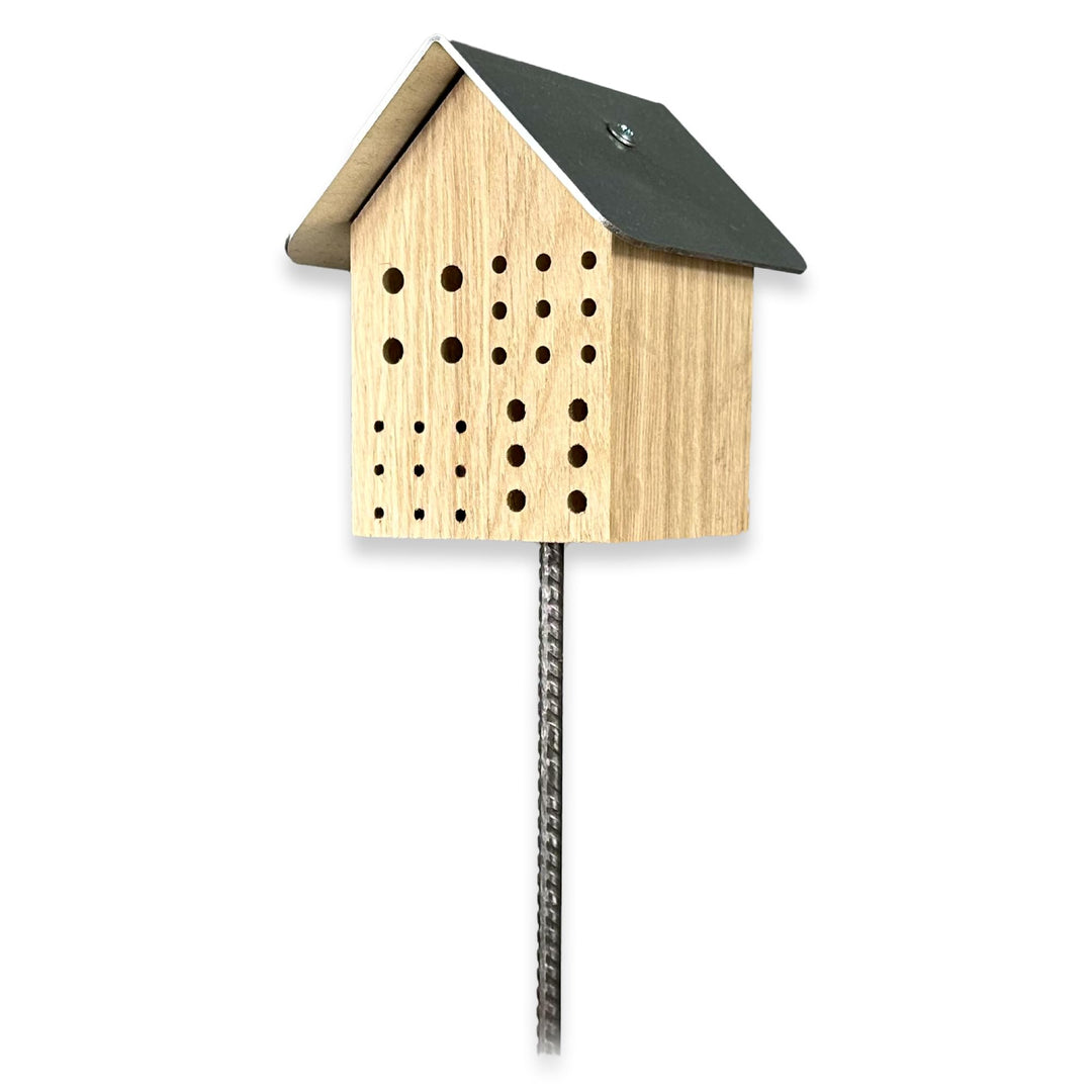 GARTENETAGE Wildbienenhotel mit Metalldach/Naturbelassenes, massives Insektenhaus &amp; Bienenhotel/Nist