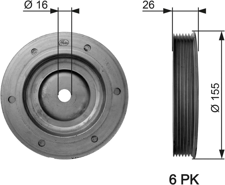GATES Torsionsschwingungsdämpfer TVD1020