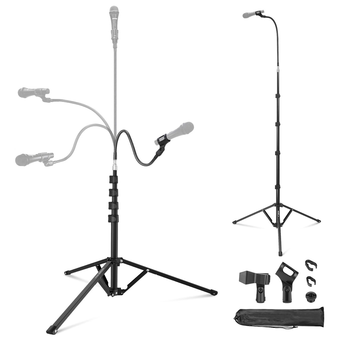 NEEWER Mikrofonständer mit flexiblem Arm, Boom Arm Microphone Stand Boden Stativ Halterung mit Mic C