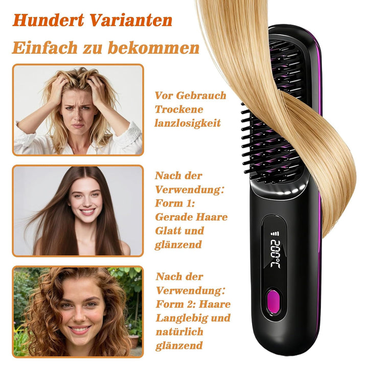 Stylingbürste Styling Kamm Für Kurze Haare, Tragbar & Styling Bürste Haarkamm Haarbürste für Reisen