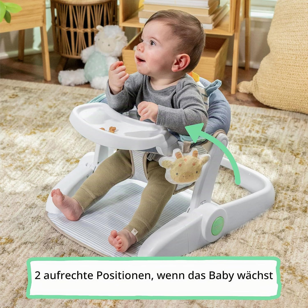 Ingenuity Prop Spot Sitzlernsitz Bodensitz für Baby, abnehmbares Tablett, 2 verknüpfbare Spielzeuge,