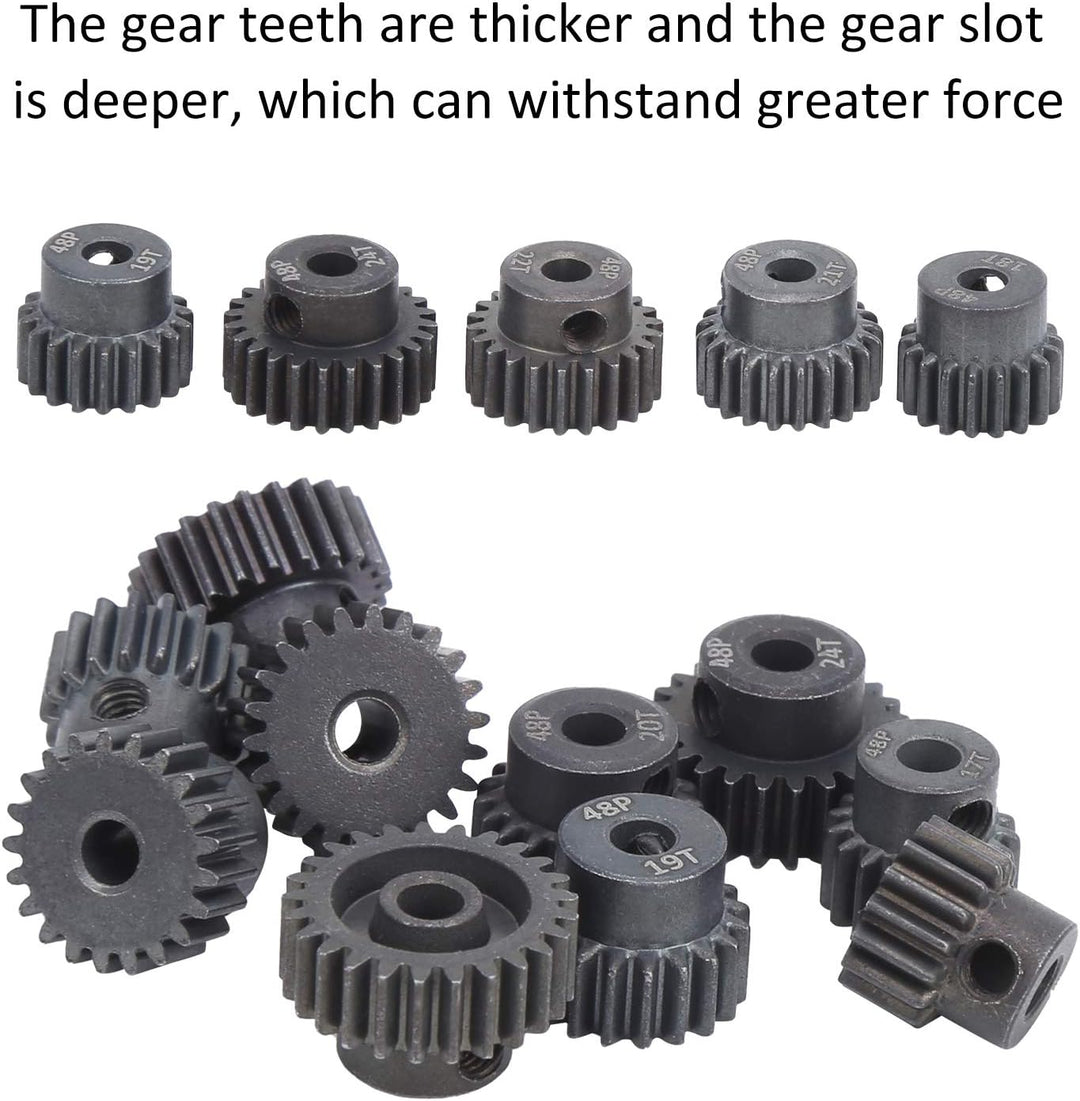 Dilwe RC Motor Gear, 10 Stück/Set 16T - 25T 7075 48P Stahl Motor Zahnrad Ritzel RC Zubehör Geeignet