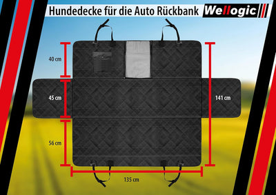 Wellogic Hundedecke Auto Rücksitz Hundematte Rückbank Autoschondecke Wasserdicht Kratzfest Universal