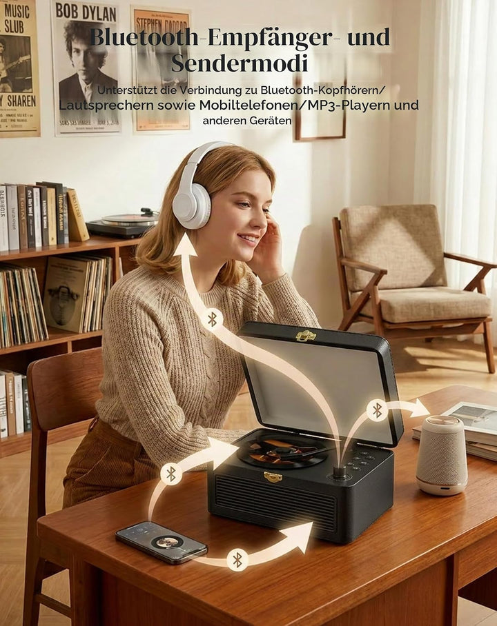 Tragbar CD Player Bluetooth Retro Radio mit CD-Player mit Lautsprecher Unterstützung USB &amp; AUX-Wiede