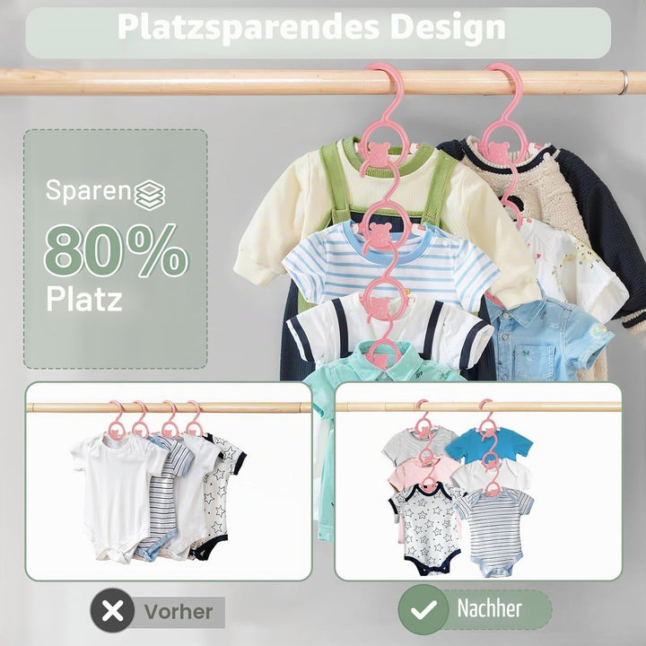 HGYZE Baby Kleiderbügel Kinder Antirutsch, 29-37cm Ausziehbare Kinderkleiderbügel mit Hosenständer,