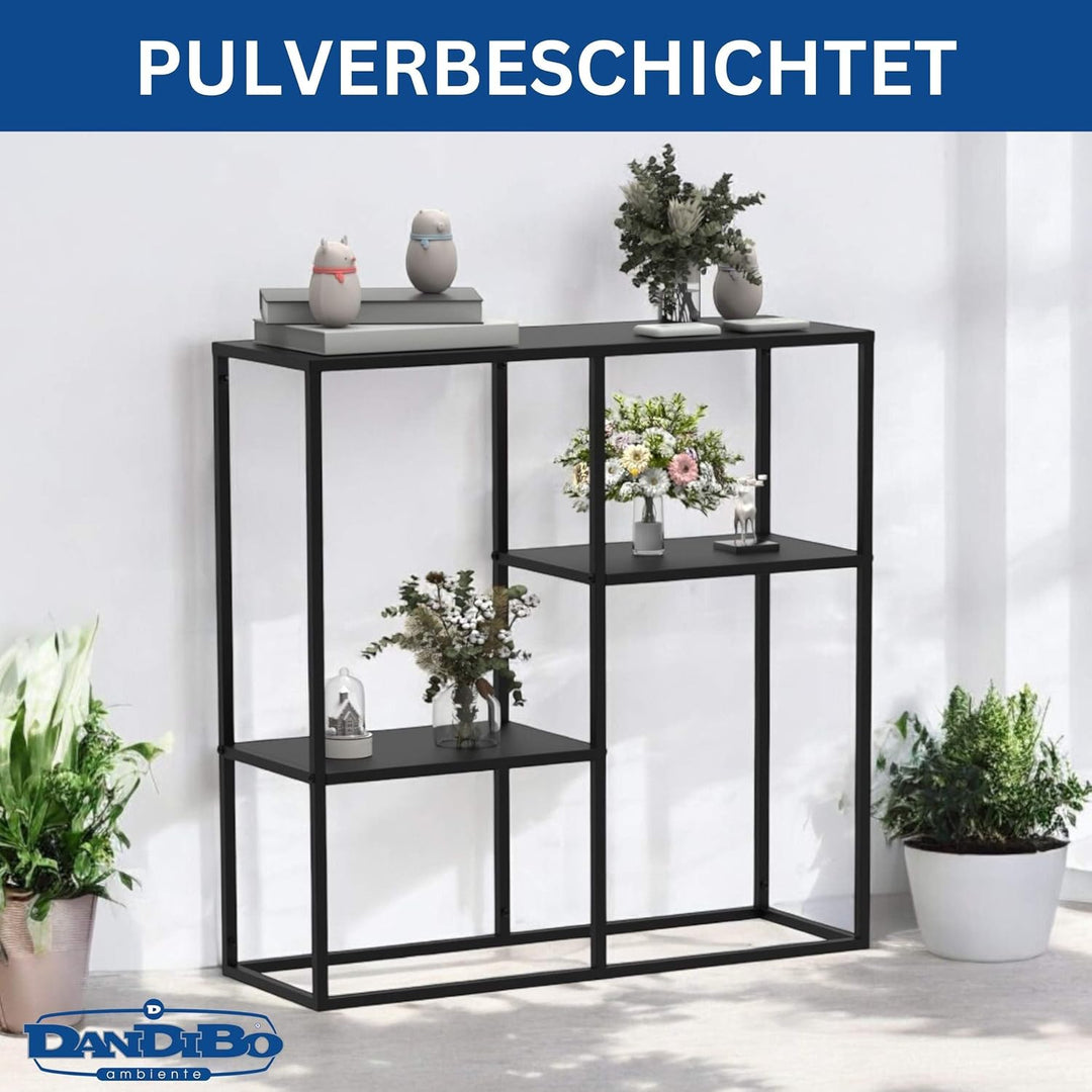 DanDiBo Konsolentisch Schmal Metall Modern 80x80x26 cm Sideboard Beistelltisch 96634 Ablagetisch Flu