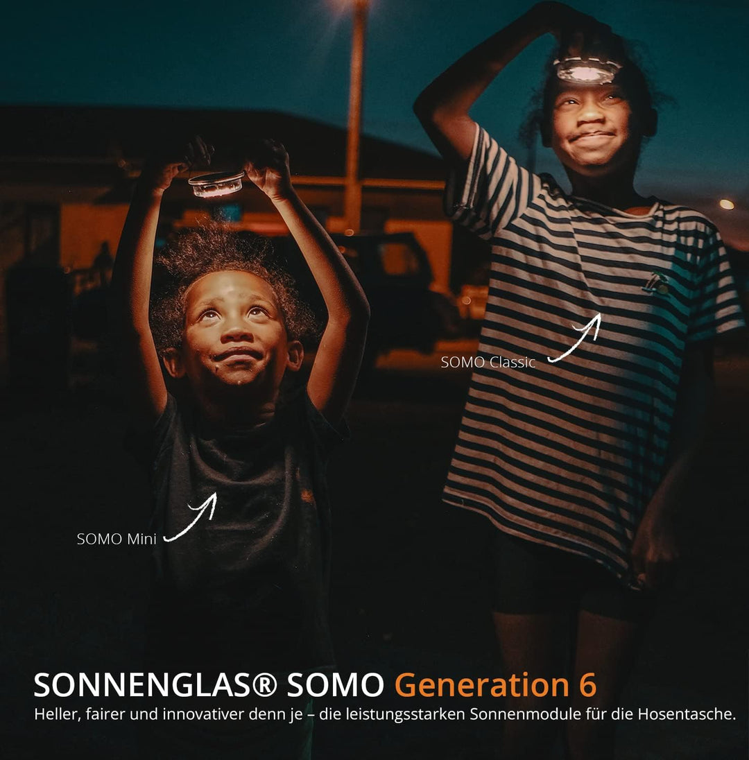SONNENGLAS SOMO Mini (Gen6) Sonnenmodul | Kompaktes Solarlicht | USB-C | LED | Fair Trade aus Südafr