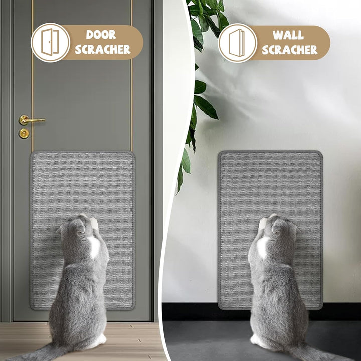 Graciadeco 2 Kratzmatte Katze Wand Sisal Teppich, 60 x 40cm Katzen Kratzbrett Natürlich Katzenkratzb