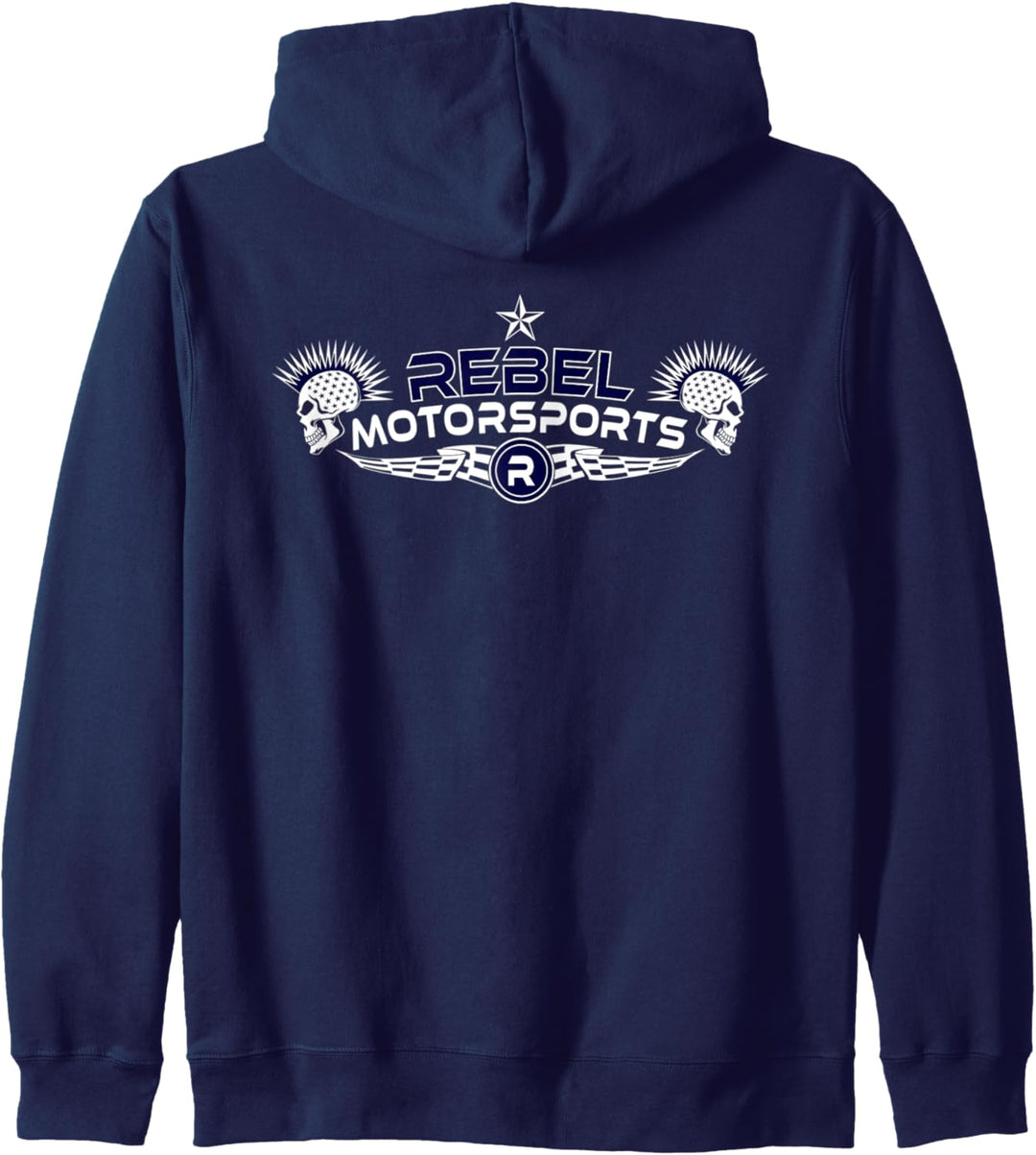 Rebel Motorsports Stern Spangled Schädel Doppelseitig Kapuzenjacke