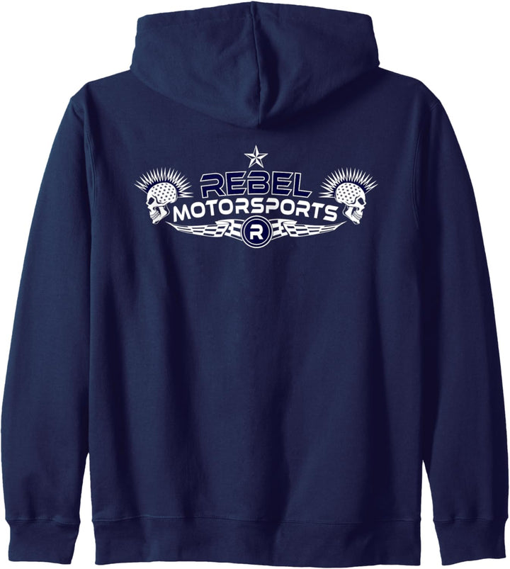 Rebel Motorsports Stern Spangled Schädel Doppelseitig Kapuzenjacke