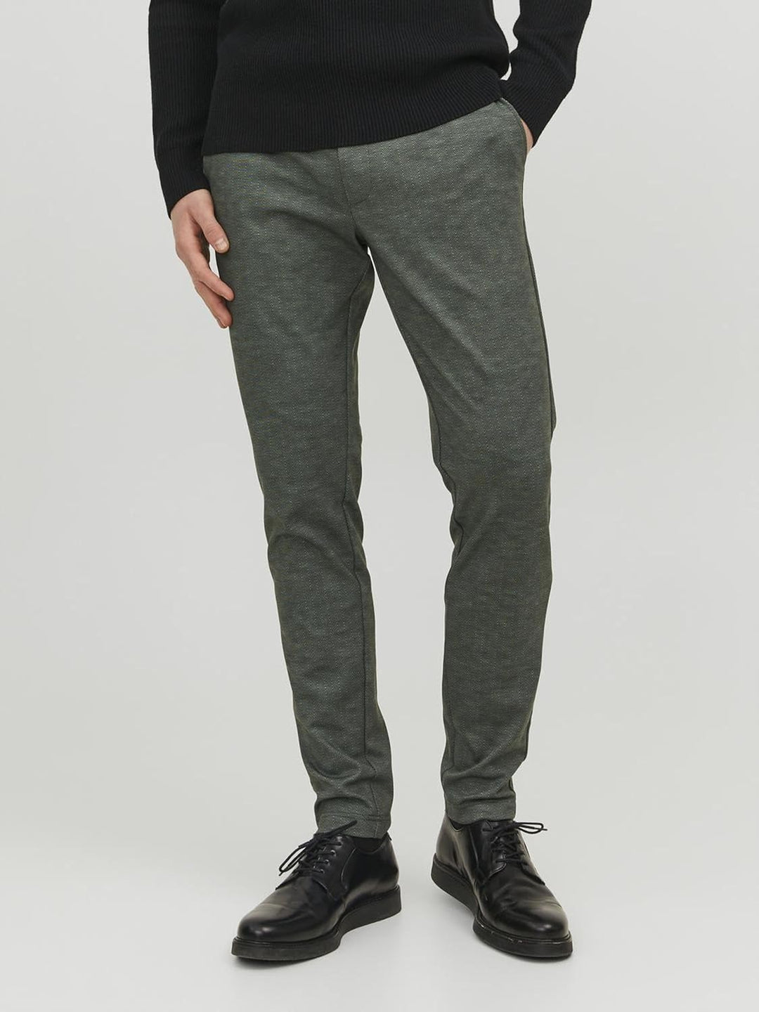 JACK & JONES Herren Jpstmarco Jjphil Nor Noos Chino-Hose 33W / 30L Forest Night/Detail:herringbone,