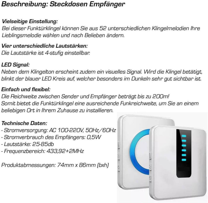 Metzler® Funkklingel mit gravierbarem Namensschild und Hausnummer RAL 7016 Anthrazit erweiterbar bis