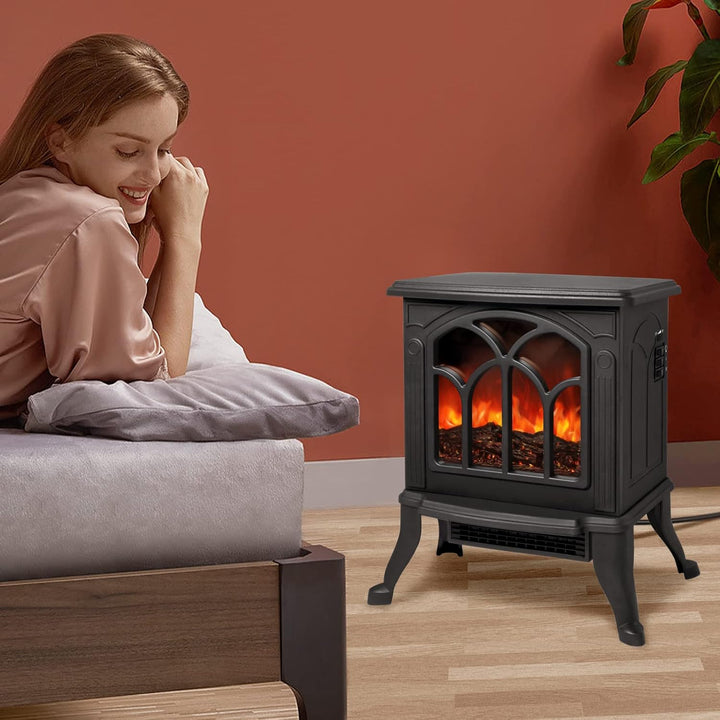 XMTECH 1500W Elektrokamin mit Heizlüfter Elektrischer Kamin Heizung , Heizer Ofen mit LED Kaminfeuer