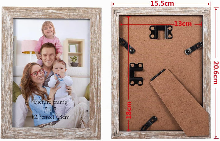 Giftgarden 12 Stück Bilderrahmen Set 13x18 cm - Moderne Beige Holzmaserung Fotorahmen Collage für 18