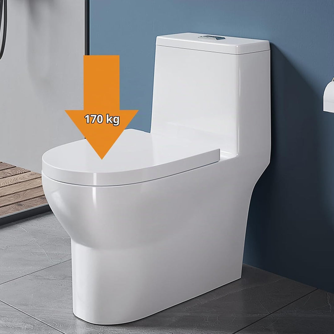 Toilettendeckel,Wc Sitz Mit Absenkautomatik,Quick-Release Funktion,O Form Weisser Universal-Wc-Decke