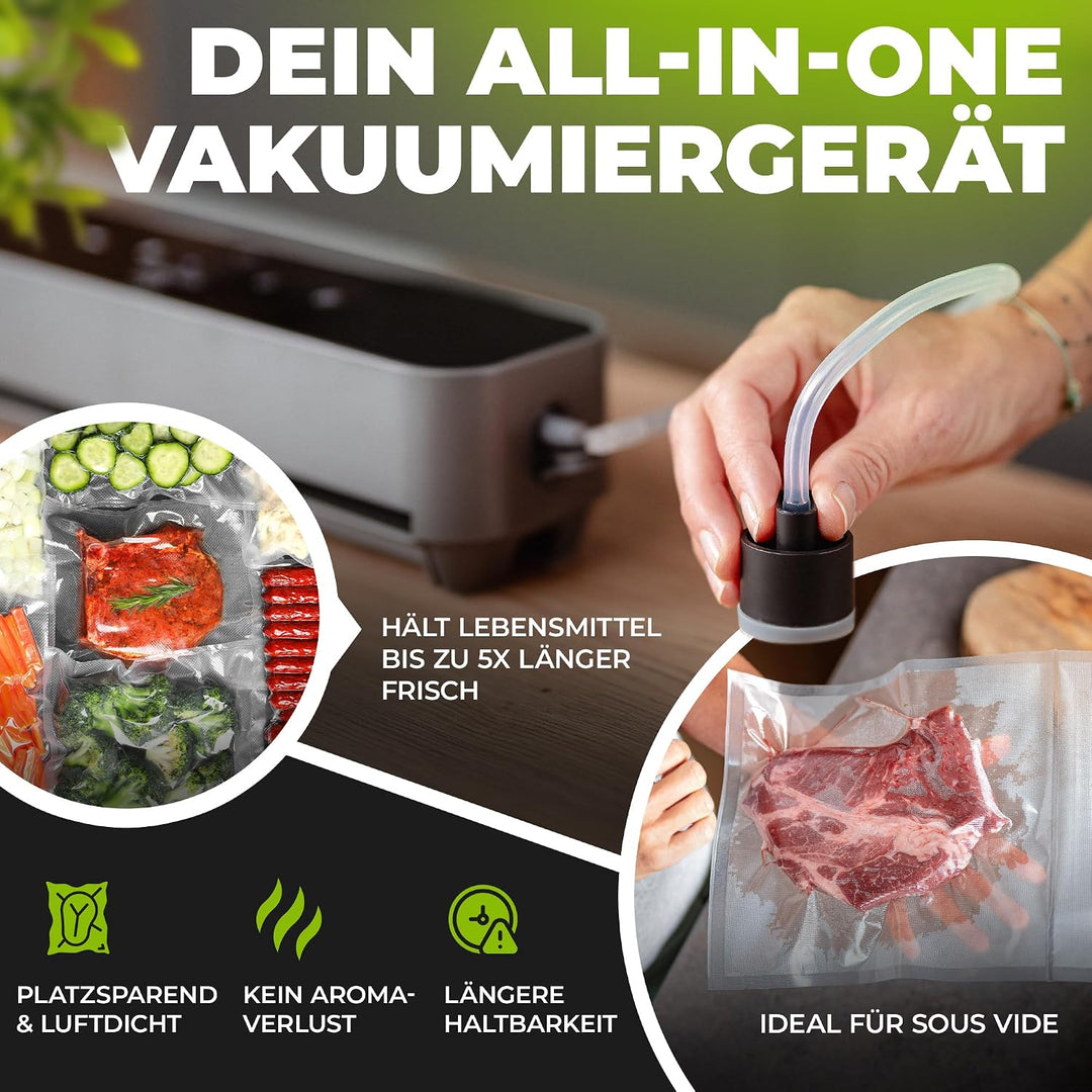 SEALWAVE Vakuumiergerät, Vakumierergerät für Lebensmittel, Breite &amp; Feste Versieglung, Leise &amp; Effiz